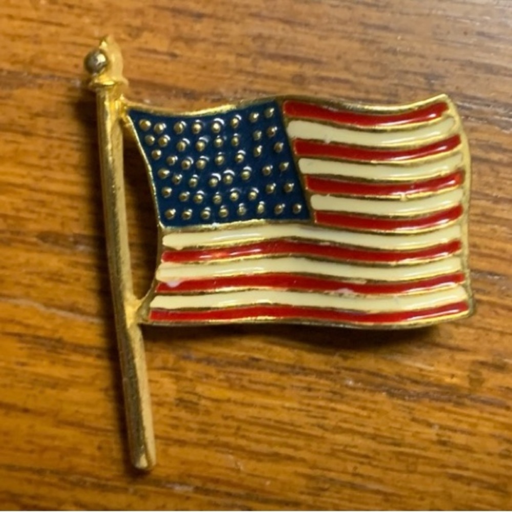 Bundle/Silver rose pin, American flag pin, Butterfly pin - Picture 7 of 8